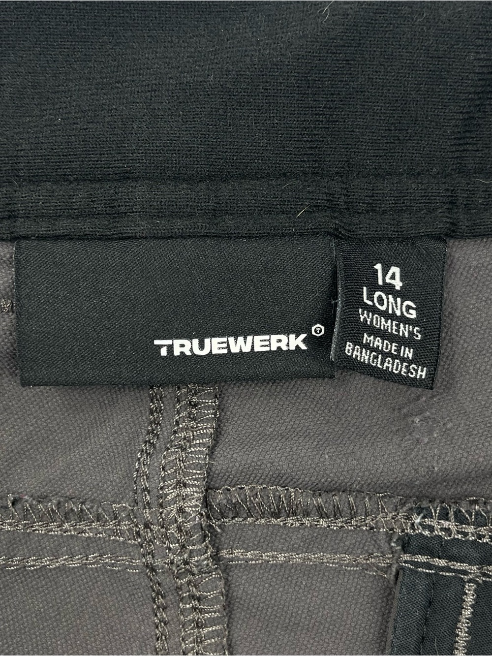 TRUEWERK T1 Women's Workpants Gray Zip Pockets Workwear Stretch Size 14 Long - Picture 6 of 13